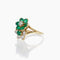 Bague 55 Mauboussin - Bague motif double fleur en or jaune 18 carats, émeraudes et diamants 58 Facettes 2.17688