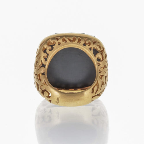 Bague 55 POMELLATO - Bague Victoria en or rose, jais et cristal de roche 58 Facettes 2.18493