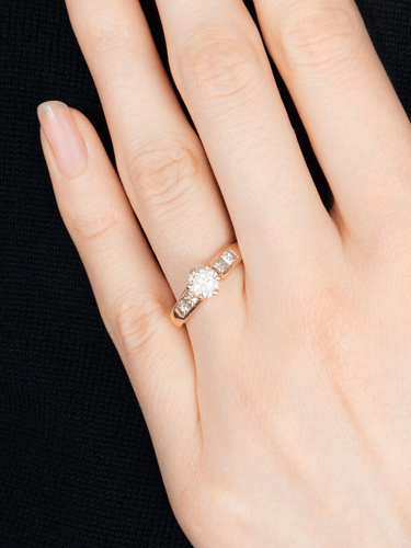 Bague 52 Bague solitaire sertie d’un diamant 0,50 ct en or jaune 18k 58 Facettes BO/160007