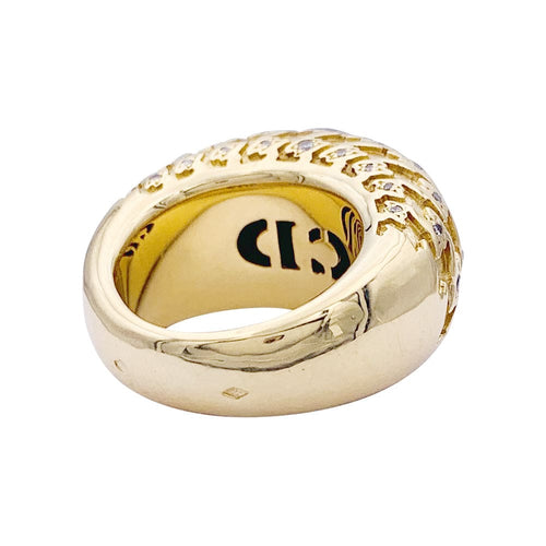 Bague 52 Dior Poulette - Bague bombée en or jaune sertie de diamants 58 Facettes 32983