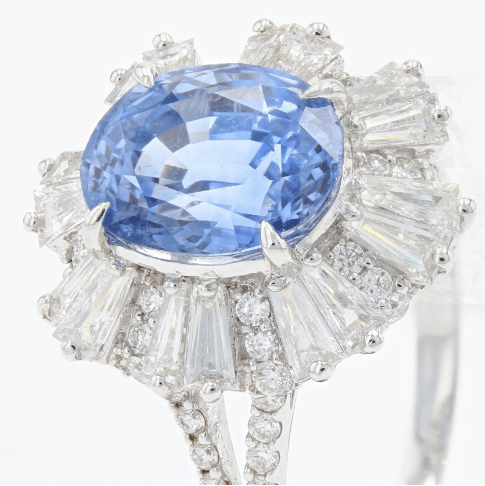 Bague 52 Bague saphir et diamants or blanc 58 Facettes 22-233