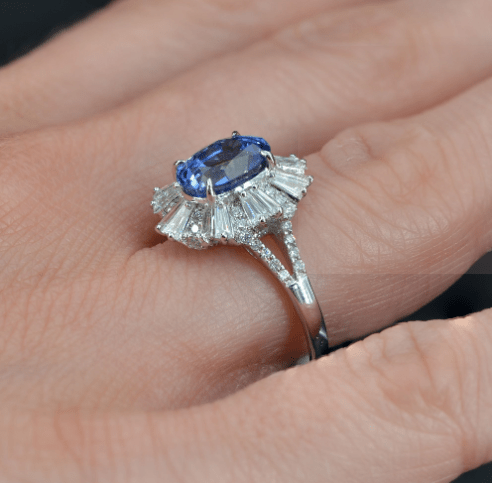 Bague 52 Bague saphir et diamants or blanc 58 Facettes 22-233