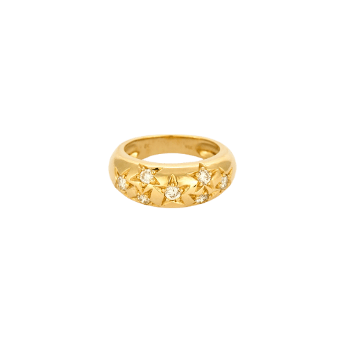 Bague 53 Bague jonc constellation en or jaune 18 carats et diamants 58 Facettes