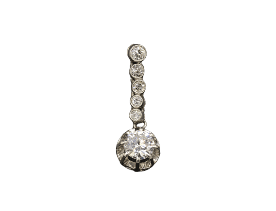 Pendentif Pendentif articulé en platine et diamants taille ancienne 58 Facettes A10377