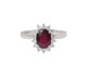 Bague 54 Bague entourage en or blanc 18 ct, rubis 0,95 ct et diamants 58 Facettes 33179