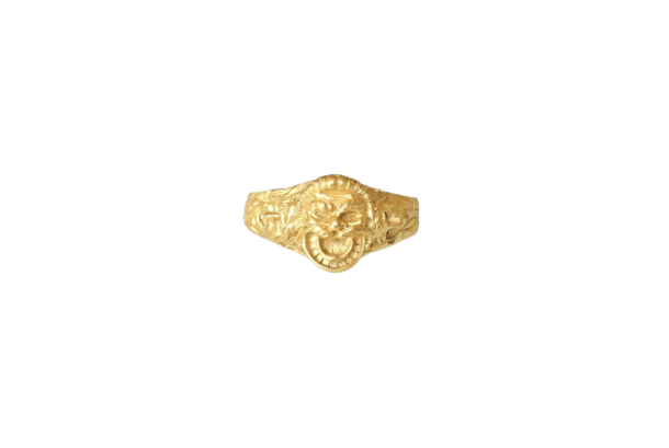 Serre-foulard ouvrant Bacchus et Bacchantes en or jaune 18 kt 58 Facettes