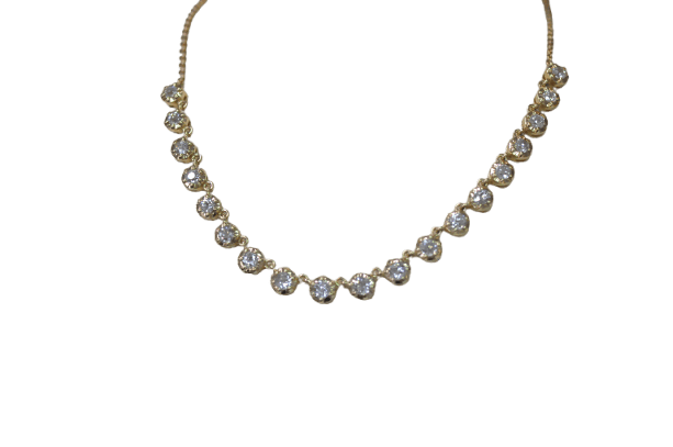 Collier Collier ancien en or jaune 18K serti de diamants taille ancienne 58 Facettes