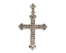 Croix Belle Époque en or jaune et argent pavée de diamants 58 Facettes A11355