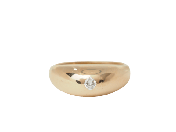 Bague 47 Bague jonc anglais en or jaune 18 kt et diamant 58 Facettes 33472
