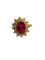 Bague 51.5 Bague en or jaune 18K avec rubis birman et diamants 58 Facettes