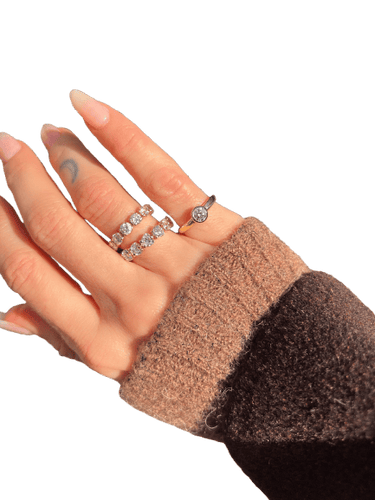 Bague 46.5 Solitaire - Bague deux ors 18 carats avec diamant 0,30 ct 58 Facettes 1
