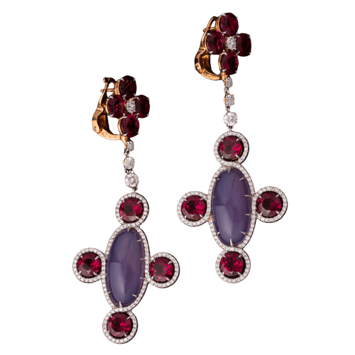 Boucles d'oreilles Boucles d'oreilles modernes en or jaune, platine et diamants 58 Facettes