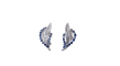 Boucles d'oreilles Boucles d’oreilles à clip plume en or blanc 18k et saphirs 58 Facettes