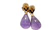 Boucles d'oreilles Boucles d’oreilles pendantes en or jaune 18 ct, améthystes et diamants 58 Facettes 30346
