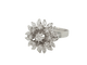 Bague 54 Bague fleur en or blanc 18 ct et diamants 58 Facettes 33233