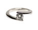 Bague 53 Bague solitaire moderne en or blanc et diamant ~0,80 ct 58 Facettes C2103