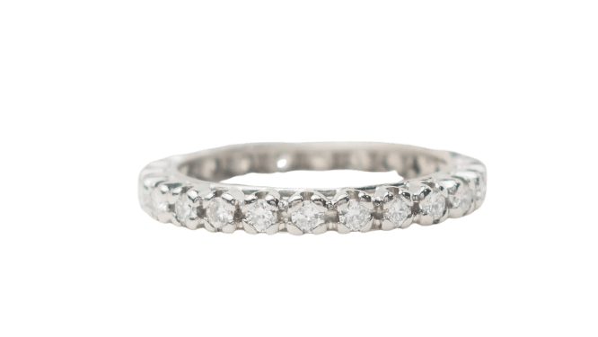 Bague 60 Alliance américaine en or blanc 18 kt et diamants 1,20 ct 58 Facettes 33032