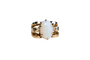 Bague 51.5 Bague opale cabochon en or jaune 14 carats 58 Facettes 3763
