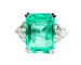 Bague 54 Bague vintage en or blanc et platine, émeraude colombienne et diamants 58 Facettes A11851