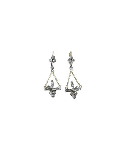Boucles d'oreilles Boucles d'oreilles dormeuses pendantes en or jaune et rose 18k et diamants 58 Facettes