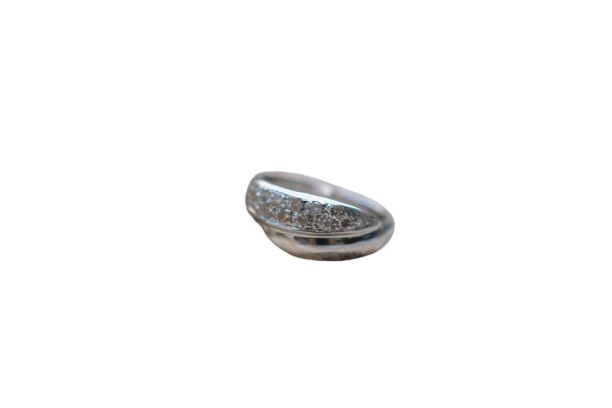 Bague 51 Bague maillons croisés en or rhodié 18k et diamants 58 Facettes Ref517