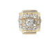 Bague 53 Bague Tank en or jaune et blanc 18 ct et diamants 58 Facettes 33526