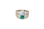 Bague 62 Bague Tank en or rose 18k et platine, émeraude et diamants 58 Facettes