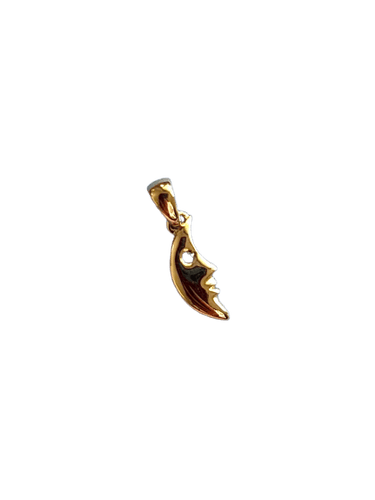 Pendentif Pendentif lune en or jaune 18 carats et saphir bleu 58 Facettes
