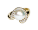 Bague 54 Bague jonc en or jaune 750 avec perle de culture et diamants 58 Facettes A11114
