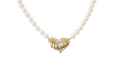 Collier Collier en or jaune 18 ct et perles de culture, pendentif cœur diamants 58 Facettes 32956