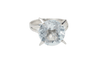 Bague 48 Bague vintage en or blanc 18 ct avec aigue-marine 4 ct 58 Facettes 32954