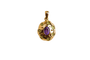 Pendentif Pendentif oval en or jaune 18 carats, améthyste et péridots 58 Facettes Ref2613