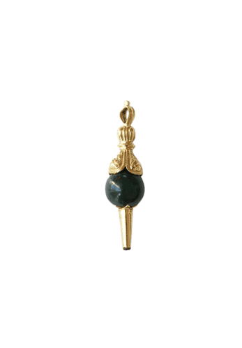 Montre Pendentif clé de montre en or jaune 18kt et jaspe sanguin 58 Facettes
