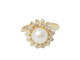 Bague 53.5 Bague vintage en or jaune 18 ct, perle de culture et diamants 58 Facettes 33538