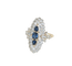 Bague 53 Bague marquise en or jaune et blanc 18kt et saphirs, diamants 58 Facettes