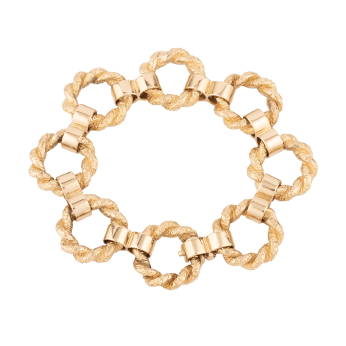 Bracelet Chaumet - Bracelet à anneaux torsadés en or jaune 18k 58 Facettes 1