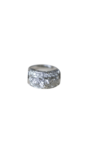 Bague 56 Bague Art Déco en or blanc 18k et platine et diamants 58 Facettes