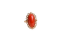 Bague 47 Bague cabochon corail ovale en or jaune 18 carats 58 Facettes Ref2799