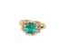 Bague 56 Bague émeraude coussin 1,52 cts en or jaune et diamants 58 Facettes