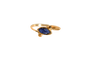 Bague 50 Bague taille navette en or jaune 18 carats et saphir 58 Facettes 3779