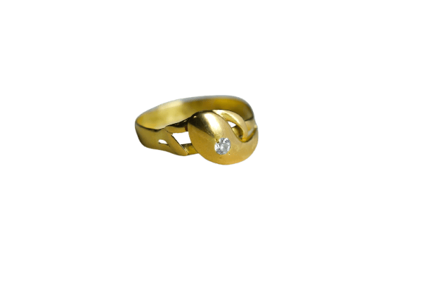 Bague 55 Bague serpent sertie clos en or jaune et diamant 58 Facettes Ref2072