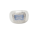 Bague 51 Poiray - Bague en or blanc 18 kt, calcédoine bleue et diamants 58 Facettes