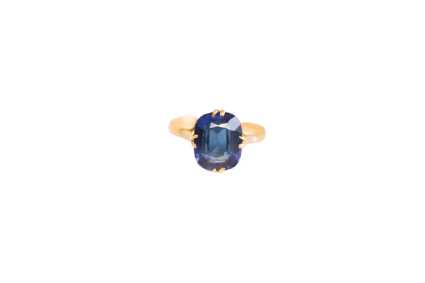 Bague 54 Bague solitaire doublet grenat verre taille coussin en or jaune 18 carats 58 Facettes 3726