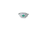 Bague 56 Bague Art Déco sertie d’une émeraude en platine et diamants 58 Facettes