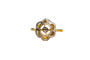 Bague 55 Bague fleur ajourée en or jaune et or blanc 18 carats 58 Facettes 3776