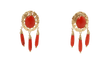 Boucles d'oreilles Boucles d’oreilles pendantes en or jaune 18 ct et corail 58 Facettes 32382