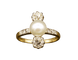 Bague 46 Bague trilogie perle fine en or jaune et diamants 58 Facettes A9886