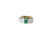 Bague 56 Bague vintage - Bague émeraude rectangulaire en or jaune et diamants 58 Facettes