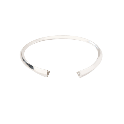 Bracelet Bracelet jonc ouvert serti de diamants en or gris 18k 58 Facettes 1