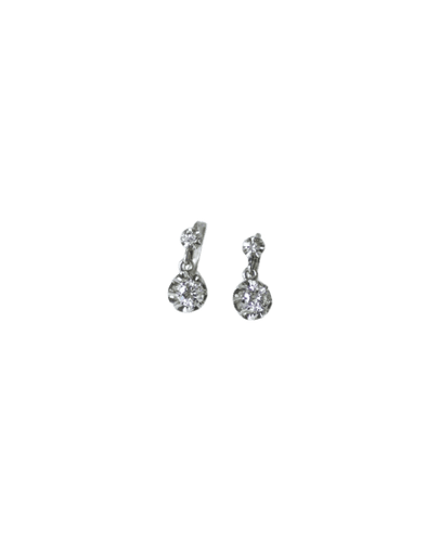 Boucles d'oreilles Boucles d’oreilles dormeuses Art Déco en platine et diamants 0,65 ct 58 Facettes